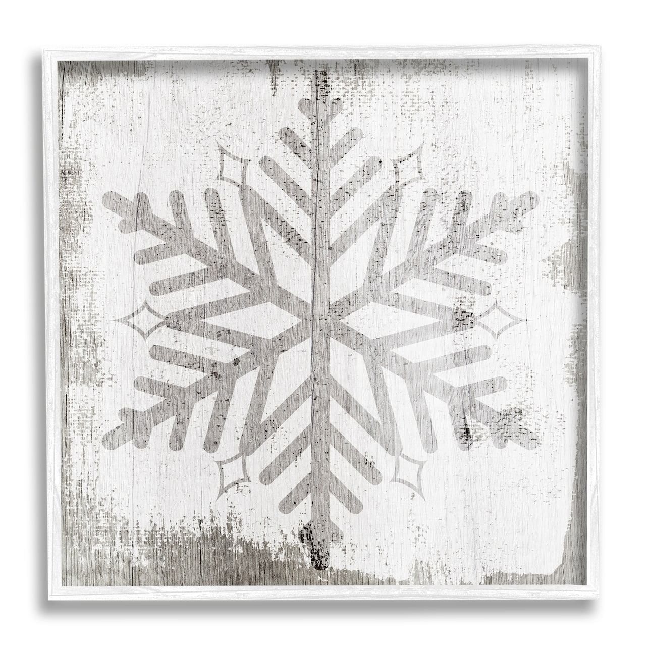 Stupell Industries Winter Nature Snowflake Shape Framed Giclee Art